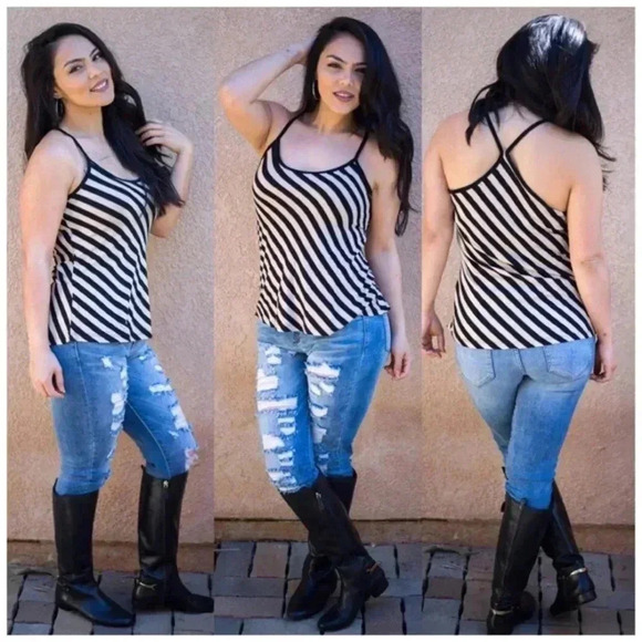 Striped all the way halter top - Picture 3 of 3